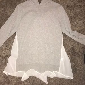 hoodie with flowy back